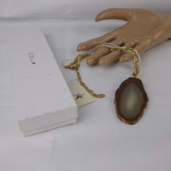 NWT Boxed Macys Robert Rose Geode Necklace 18" - Picture 2 of 3